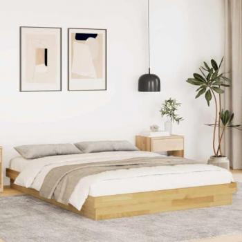 Lit sans matelas 140x190 cm en bois de chêne massif