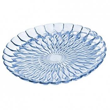 Kartell Dessertteller 1226E4 – Durchsichtigblau, 45 × 45 × 3,5 cm, 4‑Pack
