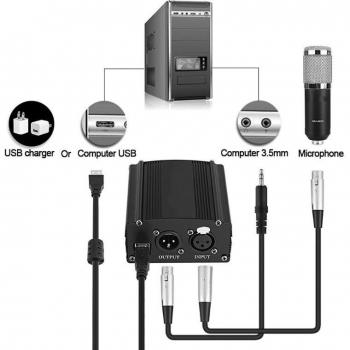 USB 48V Phantom Power Box for Microphones