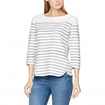 Betty Barclay Damen Basic Tee 4813/0693 – Zwei-Farb-Option (White/Dark Blue) – 40