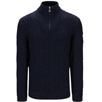 Dale of Norway Hoven Herren Zopfstrickpullover aus Schurwolle, Marineblau, Größe XXL