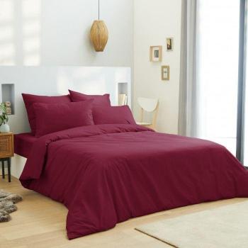 Housse de couette Rouge 260 x 240 cm pour lit King Size