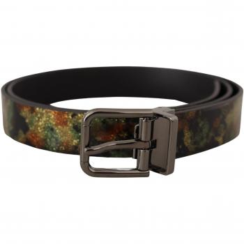 Dolce & Gabbana Men's Black Sparkling Leather Belt