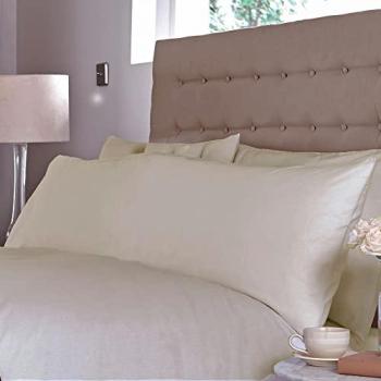 Martex Sestina Bolster Pillowcase in Ivory Cotton Percale, Single Size