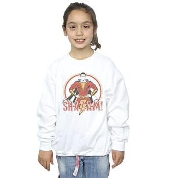 Girl’s Shazam Retro Sweatshirt (Distressed) – 9 Y White