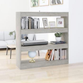 Stylish Concrete Grey Book Shelf & Room Divider 100x30x103 cm