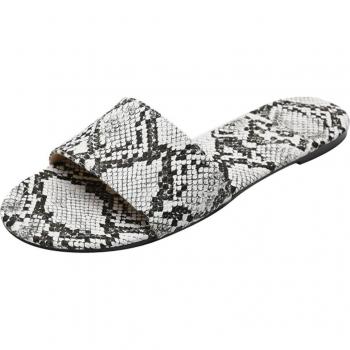 Sandalias cómodas de encaje para mujer con estampado de serpiente