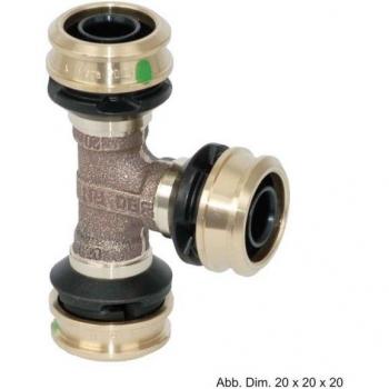Viega Raxofix T-Stück 25 mm x 25 mm x 16 mm, Rotguss