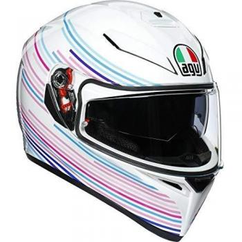 AGV K3 SV Multiballoon-Helm (MPLK), XS/XL – Sakura Pearl in Weiß & Traube
