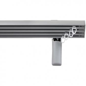 Gardinenschiene GARESA Flächenvorhangschiene SMART, grau (aluminiumfarben), L:150cm, Kunststoff