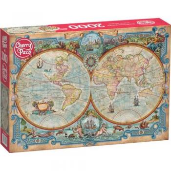 Ontdekkingslegpuzzel Cherry Pazzi: Wereldkaart 2000