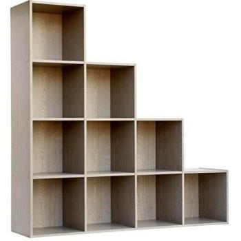 Bibliothèque moderne Cubo 10 Frêne 121x29,5xH121 cm