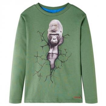 T-shirt Infantil Vida XL Manga Comprida Caqui Claro 116