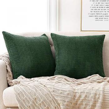 Corduroy Stripe Pattern Polyester Cushion Covers
