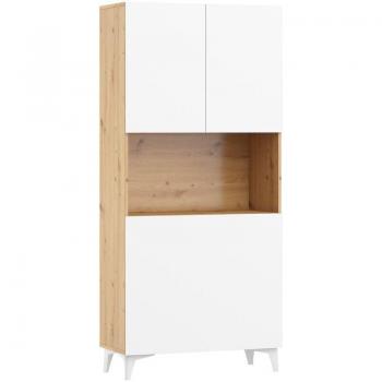 Bureau Pliant Megan en Chêne et Blanc