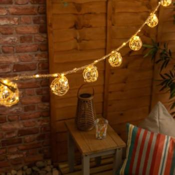 Rattan Rope Solar String Lights