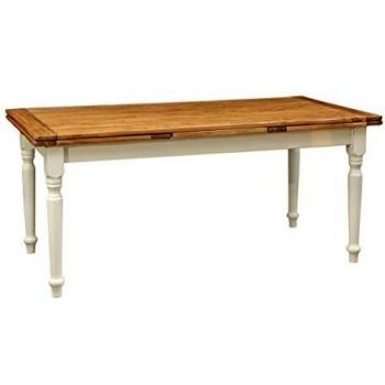 Table à rabats en bois massif de tilleul et structure blanche