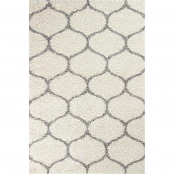 Ivory Trellis Shaggy Area Rug 120x170cm