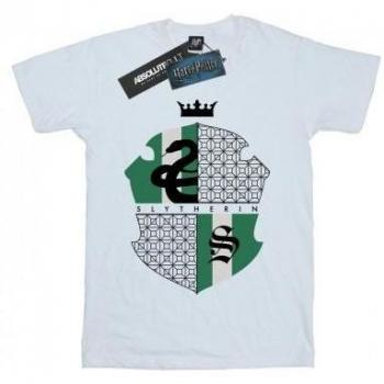 T‑shirt femenina de algodón con escudo de Slytherin, estilo boyfriend, Harry Potter