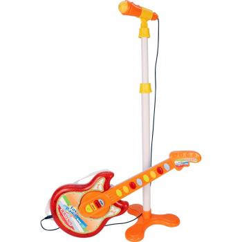 Bontempi Toyband Petite Guitare Microphone Orange Portatif
