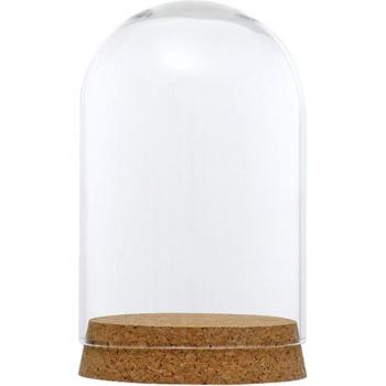 Wooden Base Glass Cloche Centerpiece