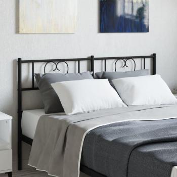 VidaXL Black 135 cm Metal Bed Headboard