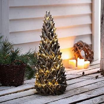 Rattan Weihnachtsbaum 'Forest', 70 cm hoch, Dekokegel, Tannenbaum, für Innen & Außen