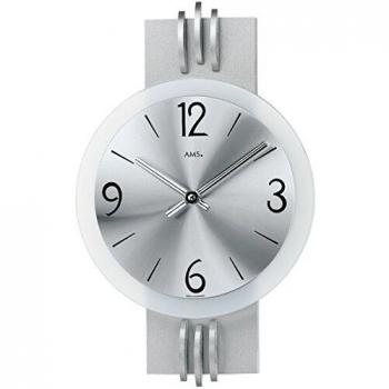 Glass-Faced AMS W9229 Silver Clock