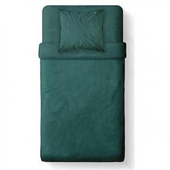 Housse de couette 100% coton 57 fils vert émeraude 140 x 200 cm