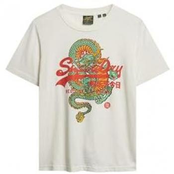 Maglietta Superdry Uomo A Maniche Corte Relaxed Vintage Logo Tokyo Bianco Slub XL