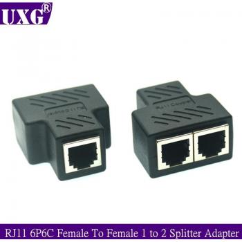 1Stck RJ11 6P6C 6P4C 6P2C Weibliche 1 zu 2 Splitter PCB Telefonkabel Kuppler