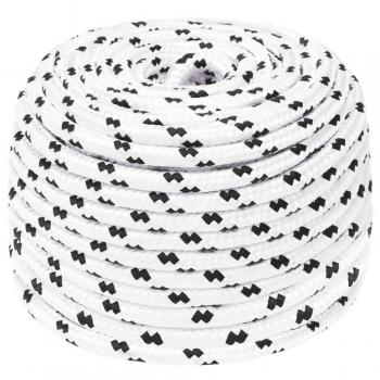 Polyester corde de levage et d’amarrage, 8 mm, 25 m, couleur blanche, tressée