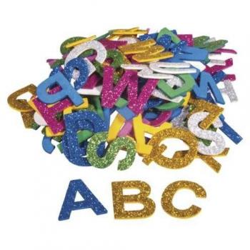 Shimmering Foam Letter Set, 3cm, Adhesive, 130 Pieces