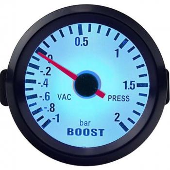 2 Turbo Boost Pressure Gauge -1~2 Bar / -30~30 PSI Vacuum with Black Rim