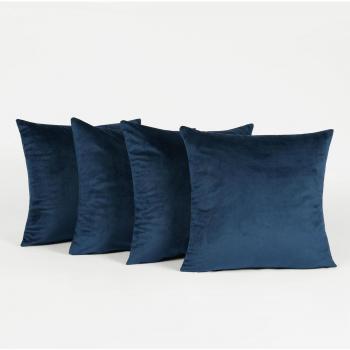 Sienna 4 Pack Matte Velvet Cushion Covers, Navy