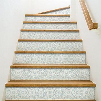 Adhésif Autocollant Floral Baroque Aurélia Bleu