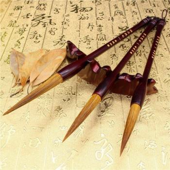 Trio pinceaux calligraphiques à poils fins – 3 unités