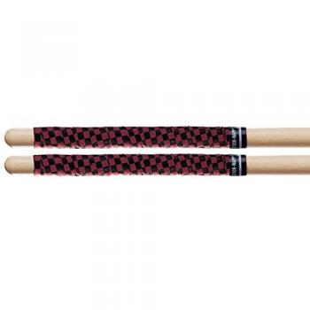 Baguettes de batterie Pro-Mark avec grip adhésif motif damier rouge/noir