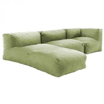 Oviala Salon de jardin modulable 3 places vert cactus Vert 255x65x85cm
