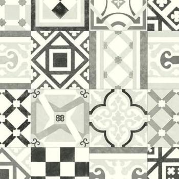 Suelo Vinílico Blanco y Negro Efecto Envejecido 3m x 8m