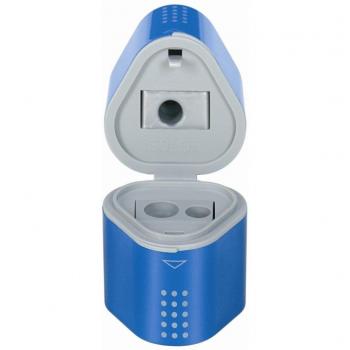 Faber-Castell Temperamatite Trio Grip 2001, Rosso/Blu, 3 Fori, Colori Assortiti