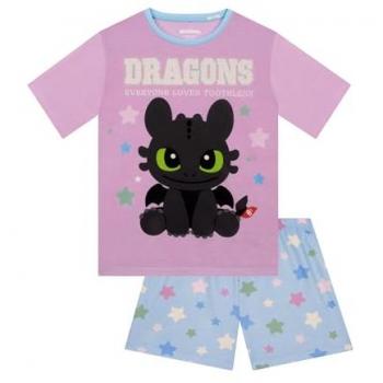 Kinderpyjama: Purple Dragon – Toothless Kurzschlank