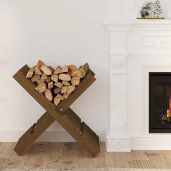 Porte-bûches en bois 47x39,5x48 cm Marron miel