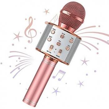 Wowstar Wireless Microphone, Karaoke Bluetooth Microphone for Kids, Portable Toy Karaoke Mic Speaker Machine, Home KTV Player Support Android & iOS Devices for Party Singing
