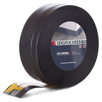 Holzbrink Plinthe auto‑adhésive noir pliable – 32 × 23 mm, 5 m de long