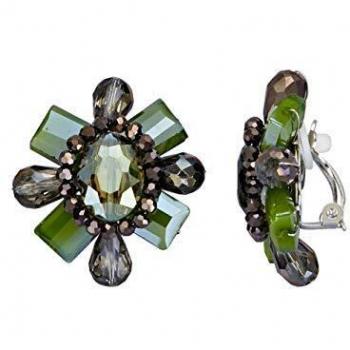 KLiNGEL Glasstein Ohrclips – Grün