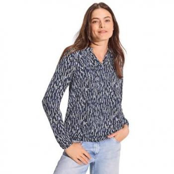 Cecil Femme Blouse Bleu Taille XXL Détail Smocké