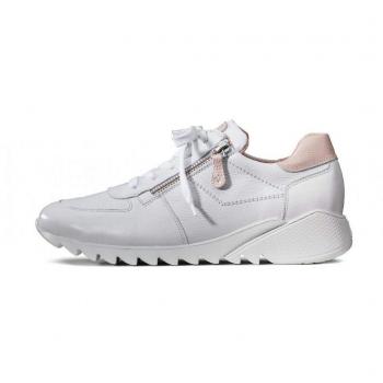 Glattleder-Schuh Paul Green: Weißer Damen-Trend-Sneaker, 39