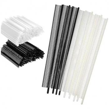 Set de Etiquetas Mini 2000 pcs, Sujetadores de 0.5cm con 1000 Sujetadores Negros y 1000 Blancos