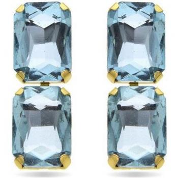 Luxenter Ankek Ohrringe 18 Karat Gelbgold mit blauen Kristallen